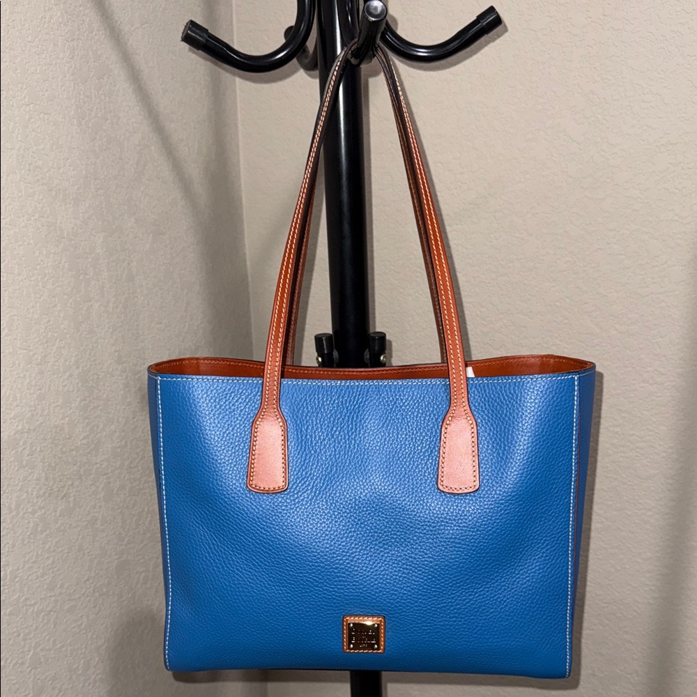 Dooney & Bourke Charleston Shopper Persian Blue Pebbled Leather Tote
